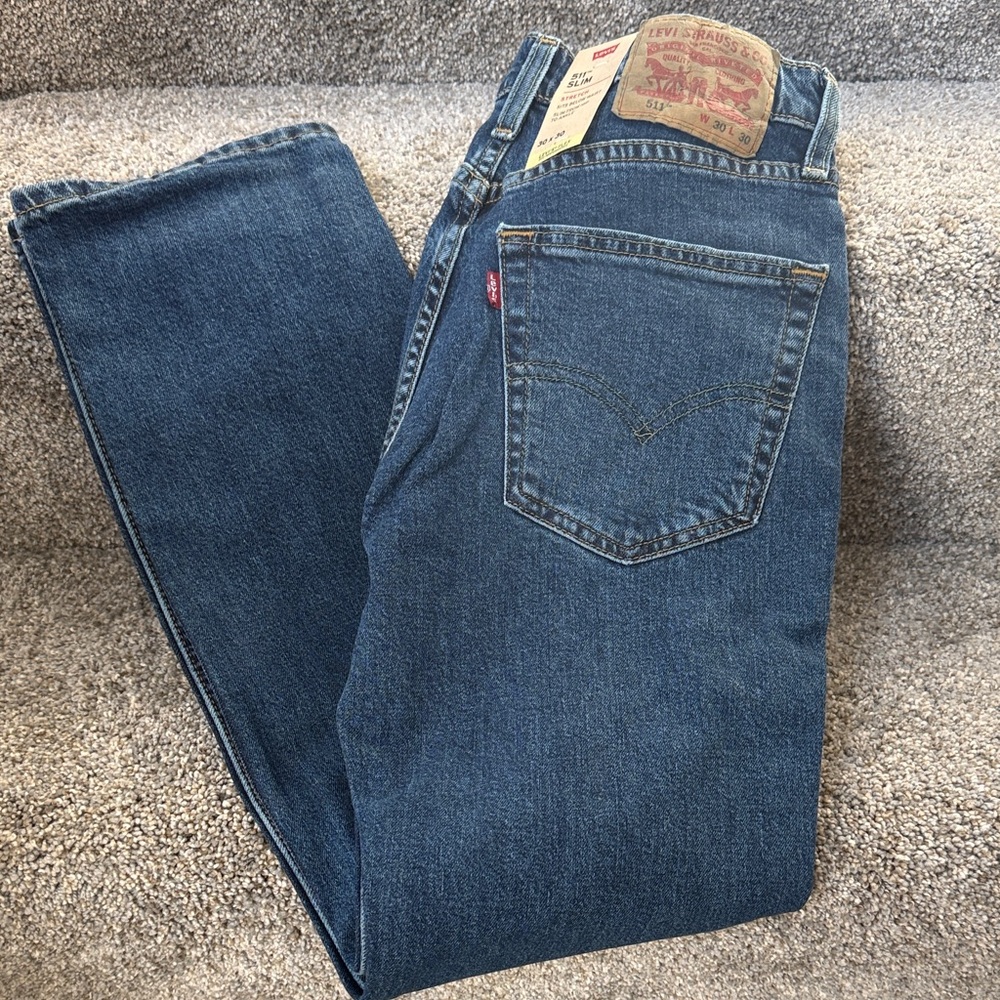 Levi's Men's 511 Slim Straight Flex Jeans in Medium Blue, 30 x 30